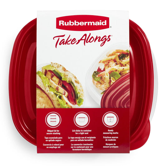 Rubbermaid TakeAlongs Food Storage Containers, 10 Piece Set, Red
