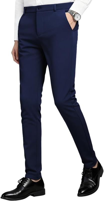 MAGE MALE Men's Skinny Stretch Dress Pants Slim Fit Suit Pants