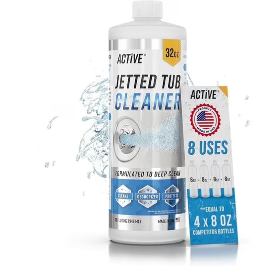 Active Jetted Hot Tub and Spa Cleaner, Compatible with Jacuzzis and Whirlpools, 32 oz, 8 Uses