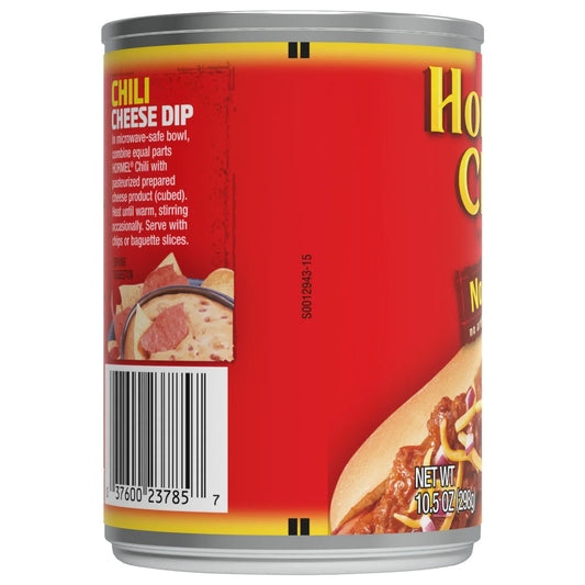 HORMEL Chili, Beef and Pork, No Beans Canned Chili, No Artificial Ingredients, Shelf-Stable, 10.5 oz Steel Can