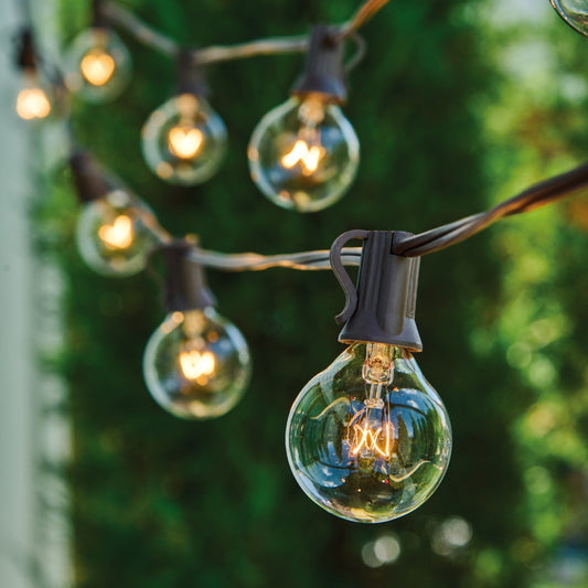 Better Homes & Gardens 20-Count G40 Clear Glass Globe Outdoor Patio String Lights