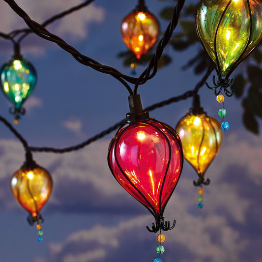 Mainstays 10ct 7.4ft Multi-color Balloon Shape Plastic LED Tear Drop Outdoor String Lights