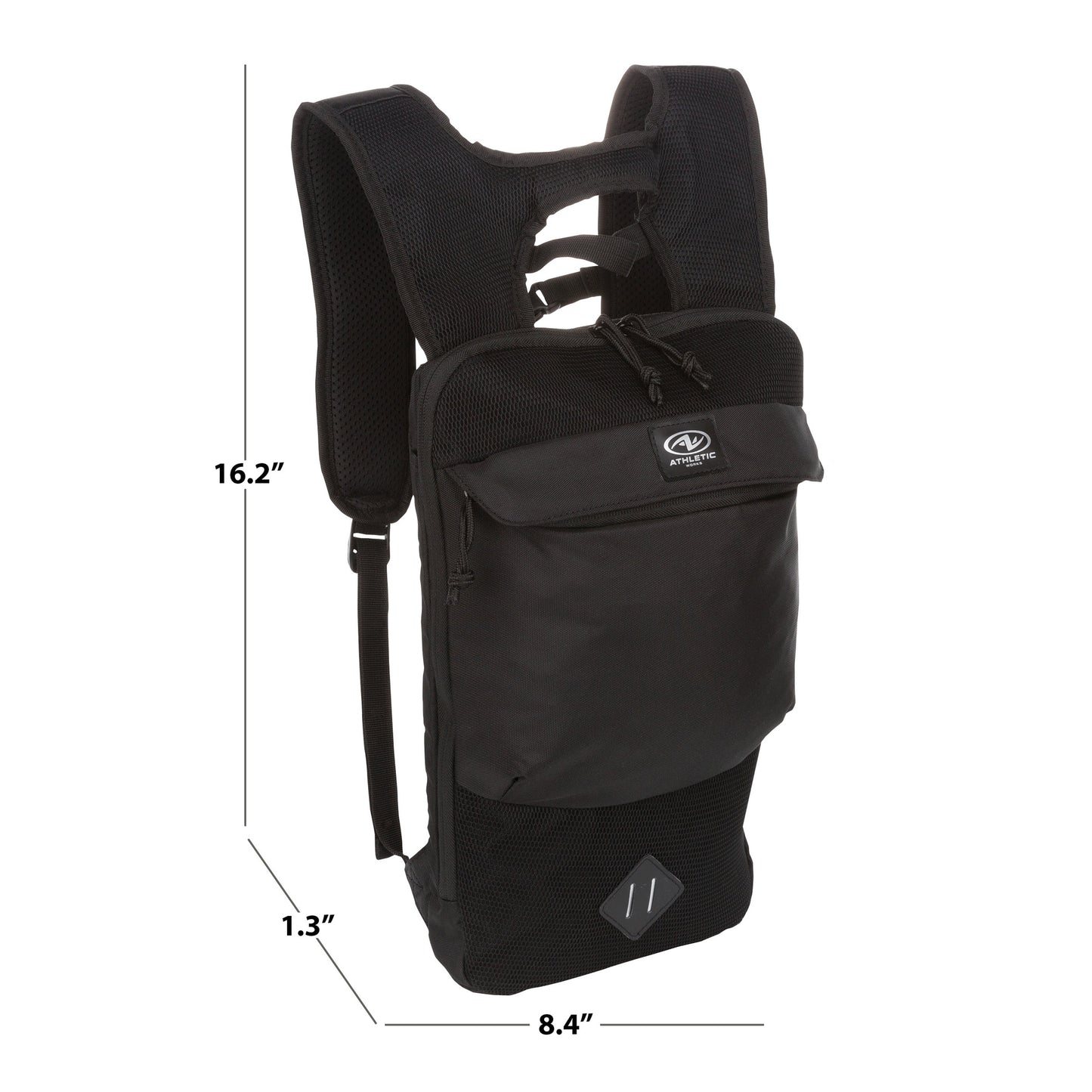 Athletic Works 7.5L Black Slim Sports/Workout Backpack, Unisex