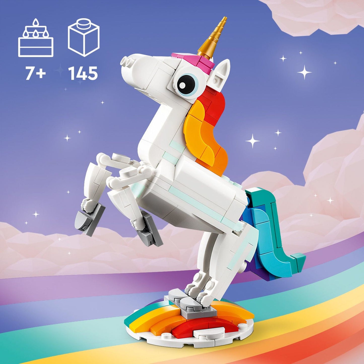 LEGO Creator 3 in 1 Magical Unicorn - Building Toy Set With 3 Building Options, Unicorn, Seahorse, or Peacock - Learning Toy for Kids, Girls & Boys, Ages 7+ - Easter Basket Stuffers - 31140