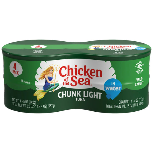 Chicken of the Sea Chunk Light Tuna In Water 4 - 5 oz Cans