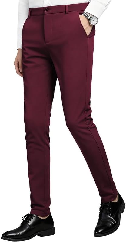 MAGE MALE Men's Skinny Stretch Dress Pants Slim Fit Suit Pants