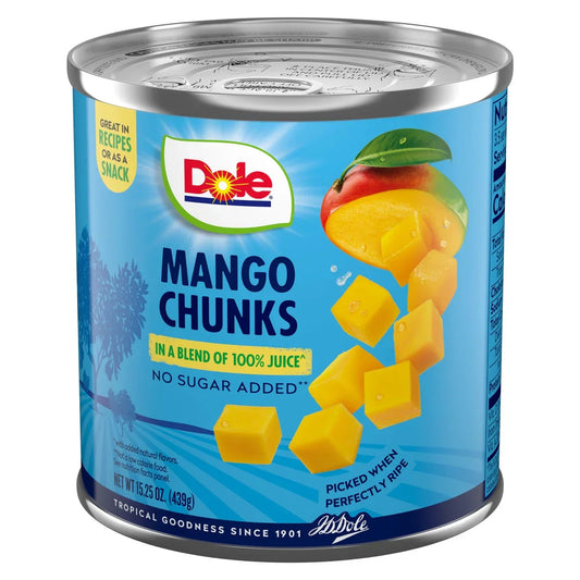 Dole Mango Chunks in a Blend of 100% Juice*, 15.5 oz