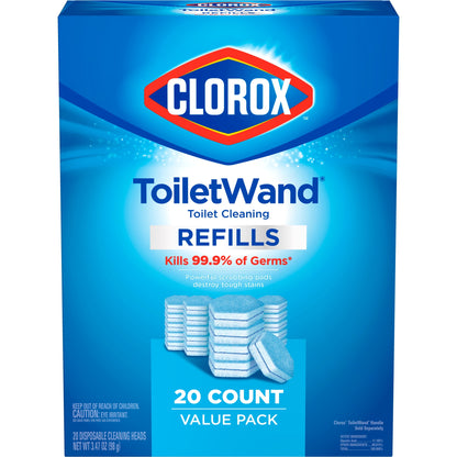 Clorox ToiletWand Disinfecting Brush Refills, Toilet Bowl Cleaner Disposable Wand Heads, 20 Count