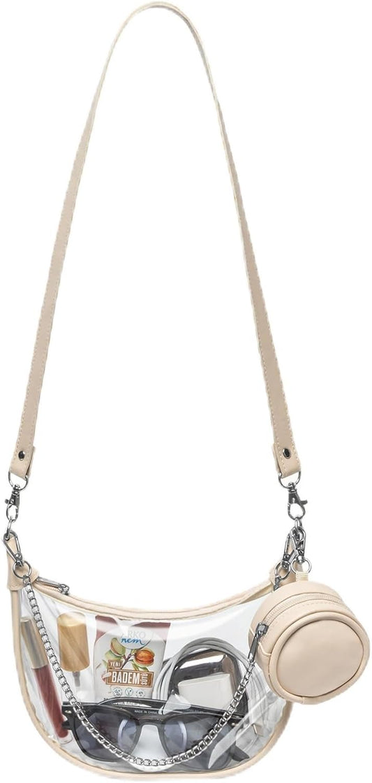 Clear Bag for Stadium Events,Women Clear Purse Acrylic Box Clutch Handbag,Purse, Transparent Crossbody for Concerts Festivals