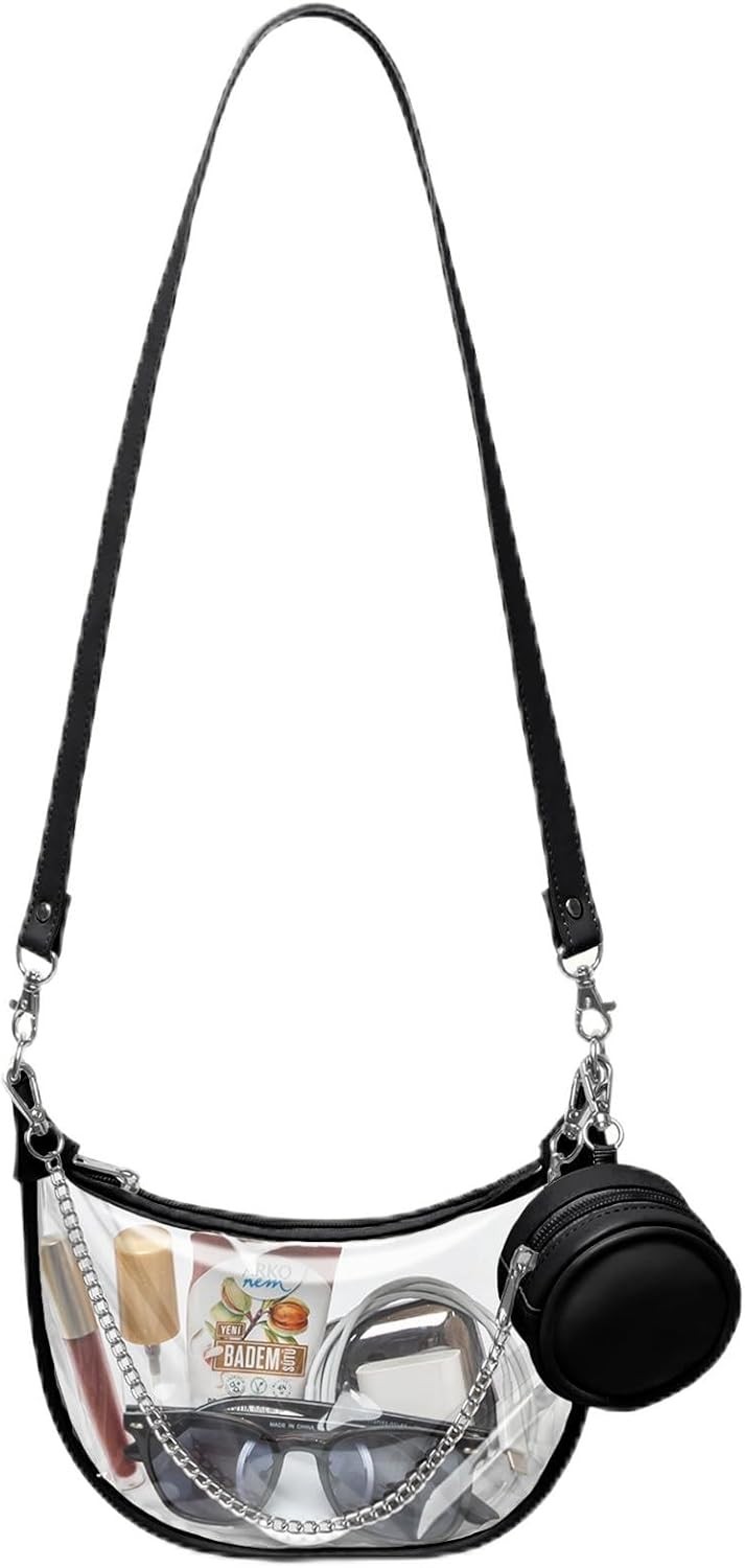 Clear Bag for Stadium Events,Women Clear Purse Acrylic Box Clutch Handbag,Purse, Transparent Crossbody for Concerts Festivals