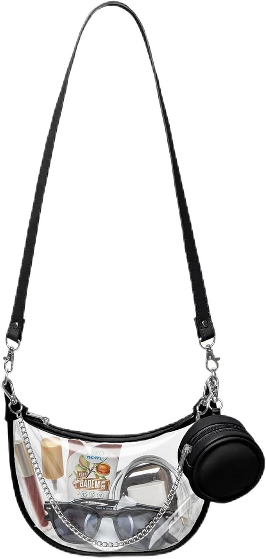 Clear Bag for Stadium Events,Women Clear Purse Acrylic Box Clutch Handbag,Purse, Transparent Crossbody for Concerts Festivals