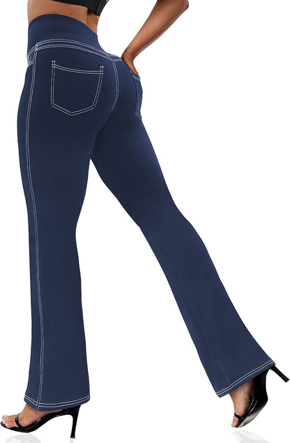 VOOVEEYA Women's Bootcut Leggings with Pockets