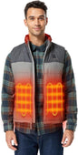 ORORO Men's Lightweight Heated Vest with USB-C Rechargeable Battery, Puffer Classic Heating Vest