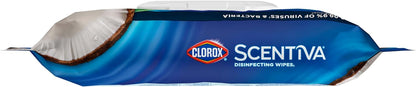 Clorox Scentiva Wipes, Coconut & Waterlily, 75 ct x 3