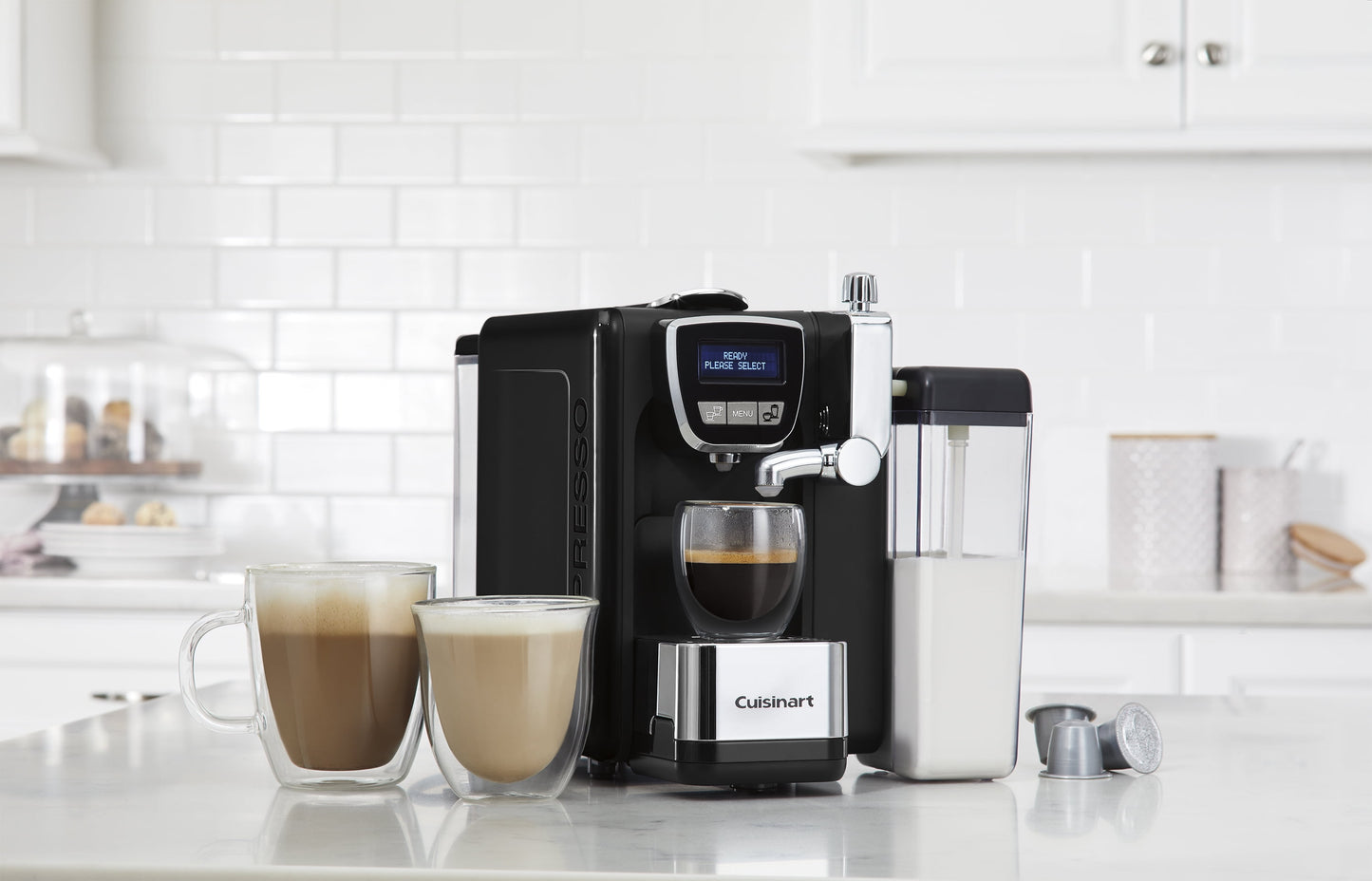 Cuisinart EM-25 Defined, Cappuccino & Latte Espresso Machine, 13.5"(L) x 8.0"(W) x 10.0"(H), Black