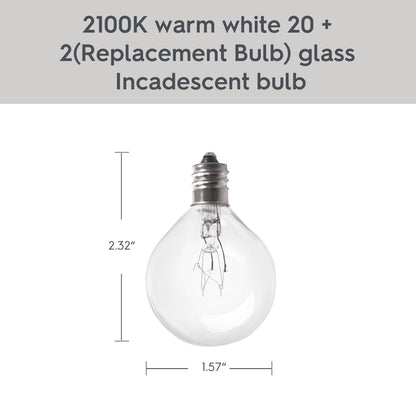 Better Homes & Gardens 20-Count G40 Clear Glass Globe Outdoor Patio String Lights