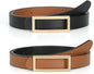 SUOSDEY Women Reversible Leather Belts for Jeans Pants Dresses Ladies Fashion Belts with Gold Buckle, 0.9" Width