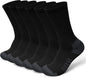 Cotton Crew Socks for Work Hiking, Thermal Warm Winter Boot Sock Cushioned Moisture Athletic Sports Running (6 Pairs)