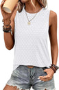 Sampeel Womens Tank Tops Eyelet Loose Casual Summer Tops Crew Neck Basic Sleeveless Shirts Trendy 2026
