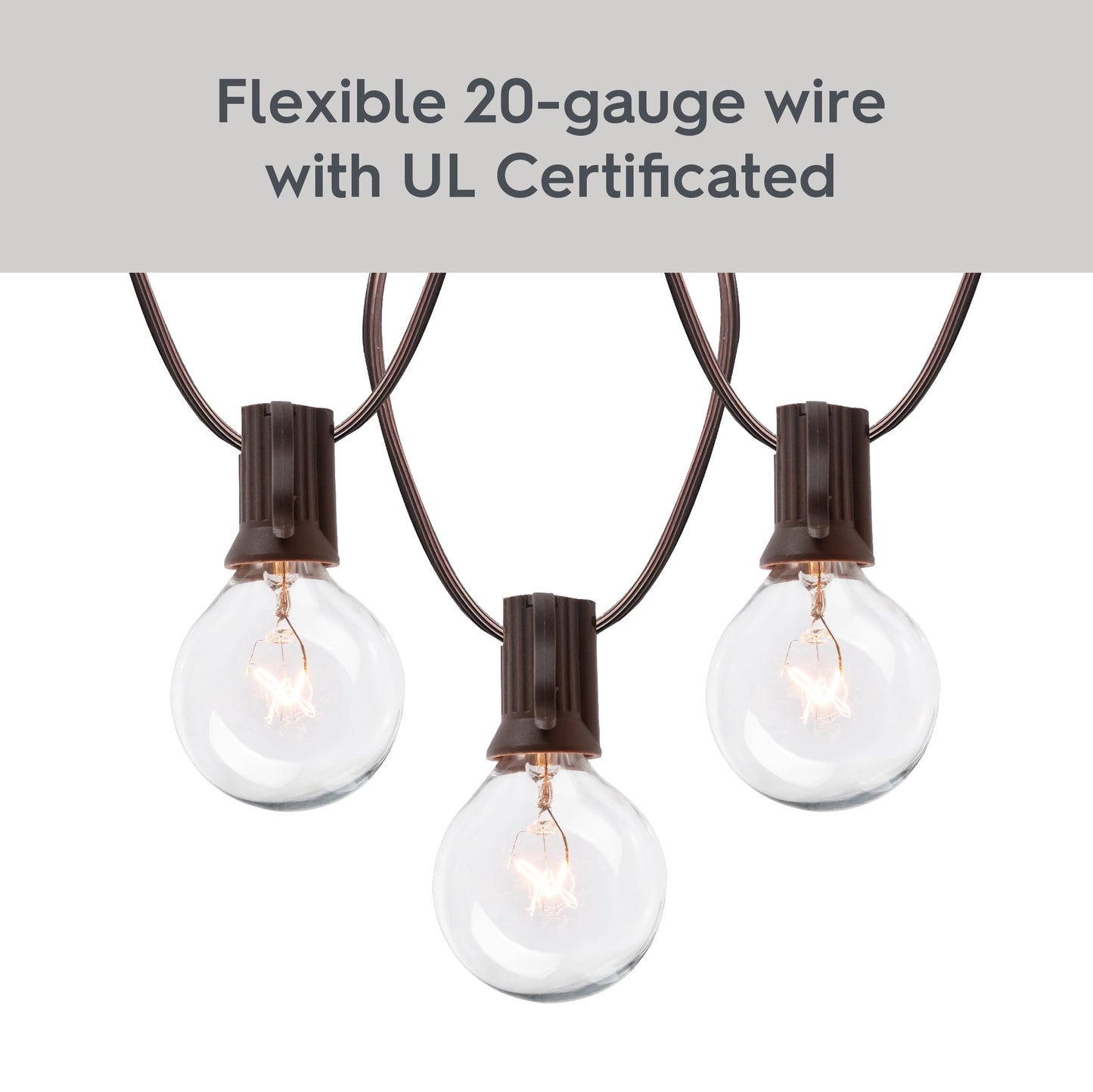 Better Homes & Gardens 20-Count G40 Clear Glass Globe Outdoor Patio String Lights