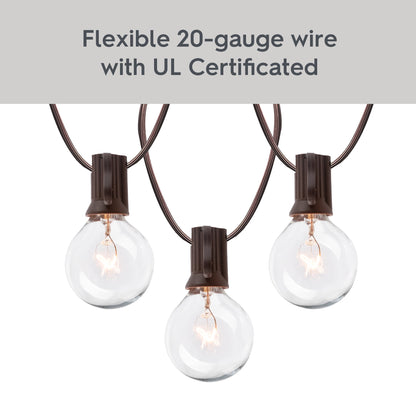 Better Homes & Gardens 20-Count G40 Clear Glass Globe Outdoor Patio String Lights