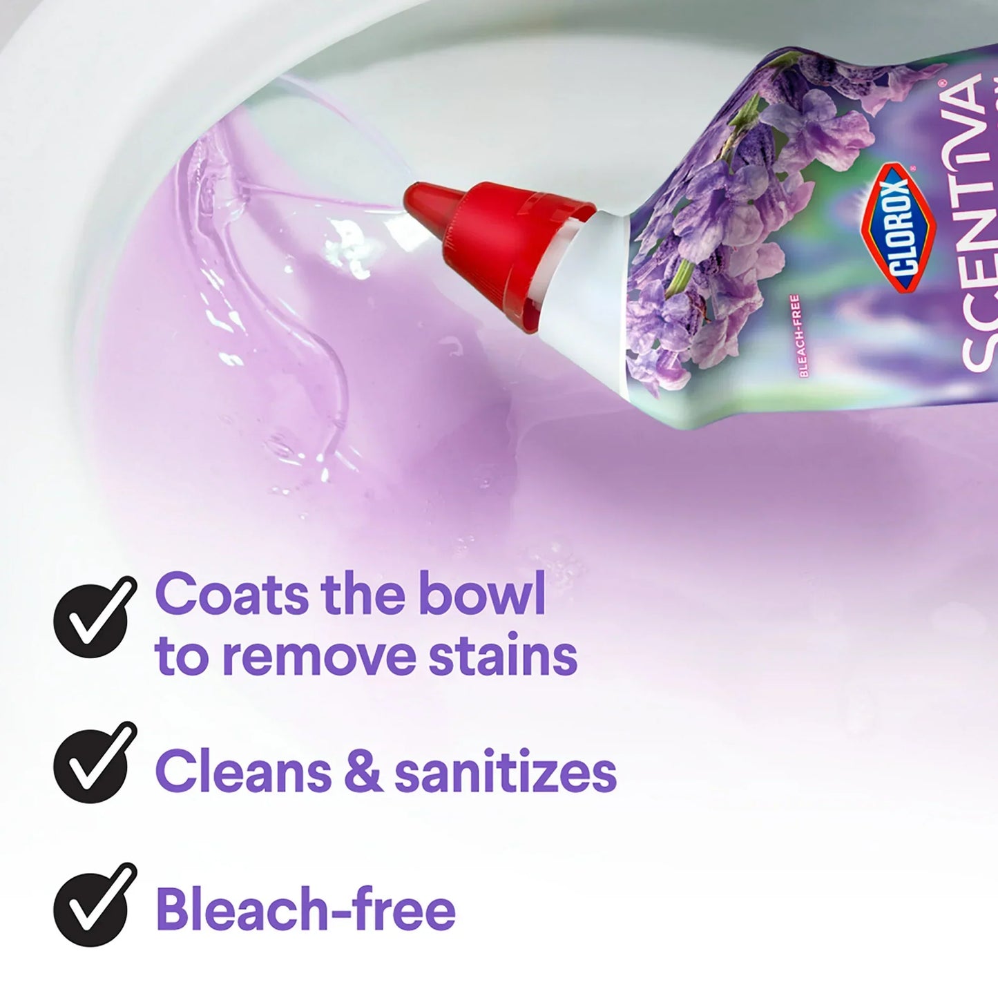 Clorox Scentiva Bathroom Toilet Cleaning Gel, Lavender and Jasmine