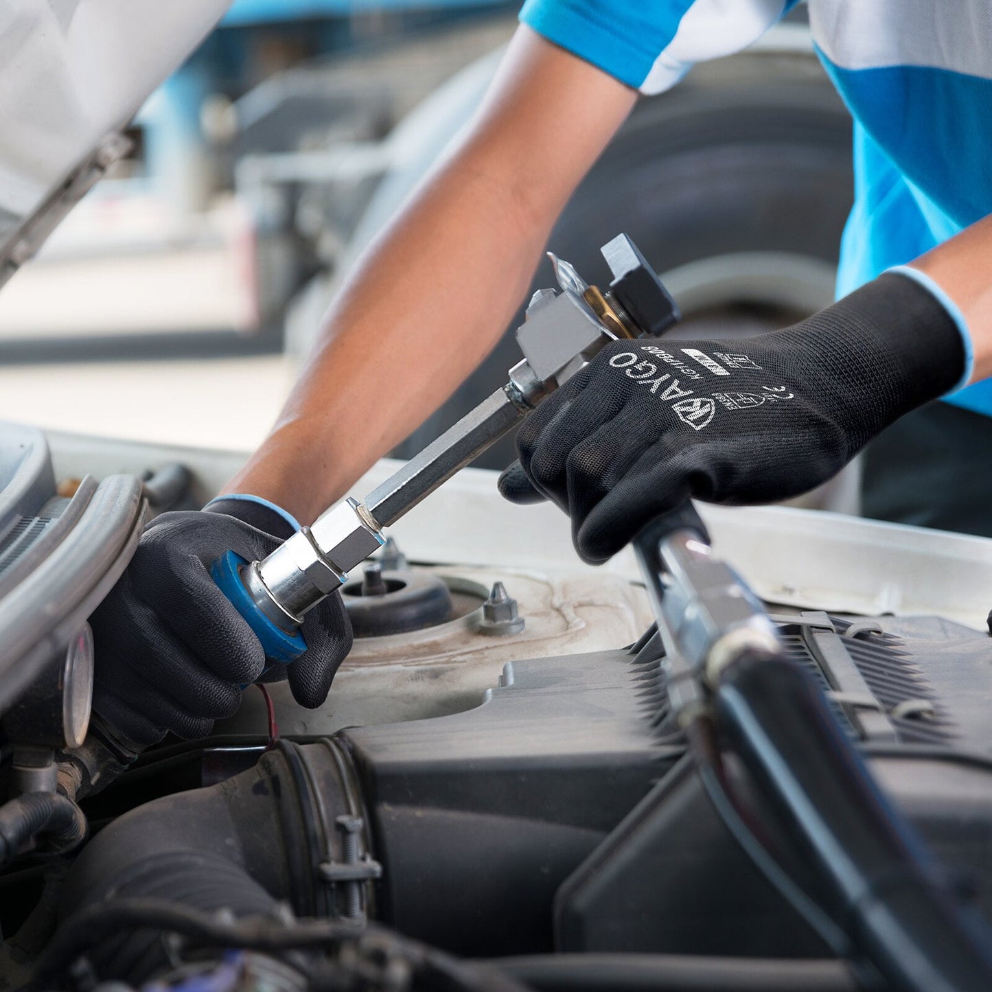 KAYGO PU Coated Work Gloves, 12 Pairs, Black 2XL