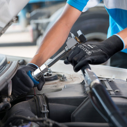 KAYGO PU Coated Work Gloves, 12 Pairs, Black 2XL