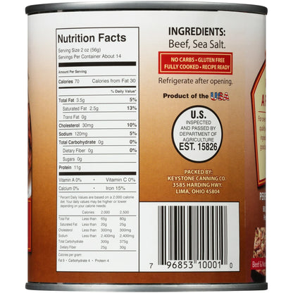 Keystone All Natural Beef, 28 oz Can