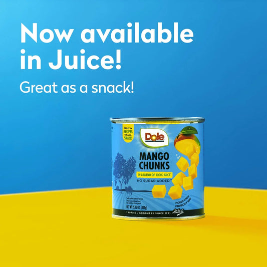 Dole Mango Chunks in a Blend of 100% Juice*, 15.5 oz