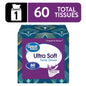 Great Value Ultra Soft Facial Tissues, 1 Cube, 60 Tissues per Cube, 3-Ply, Compare to Kleenex®