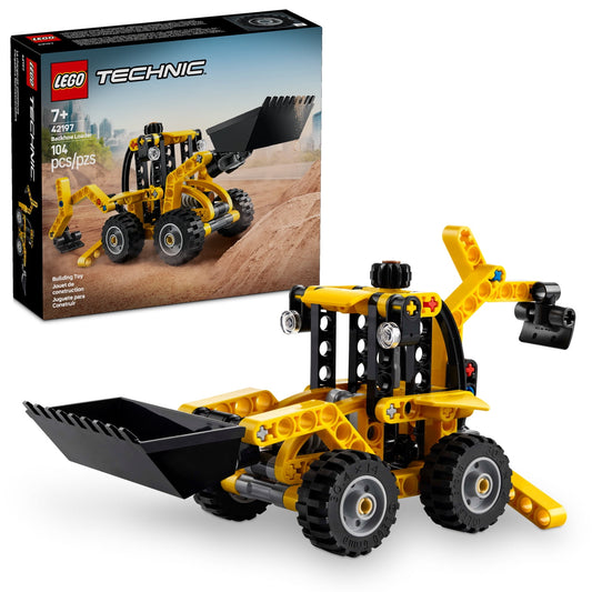LEGO Technic Backhoe Loader Construction Toys - Building Toys Set for Boys & Girls, Ages 7+ - Educational Gift Ideas for Kids Birthday W/ Usable Back Digger, Scoop, & Outriggers - 42197