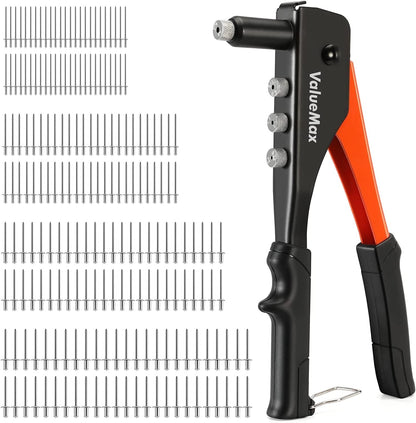 ValueMax 4-in-1 Rivet Gun Kit with 200 Rivets & 4 Nosepieces