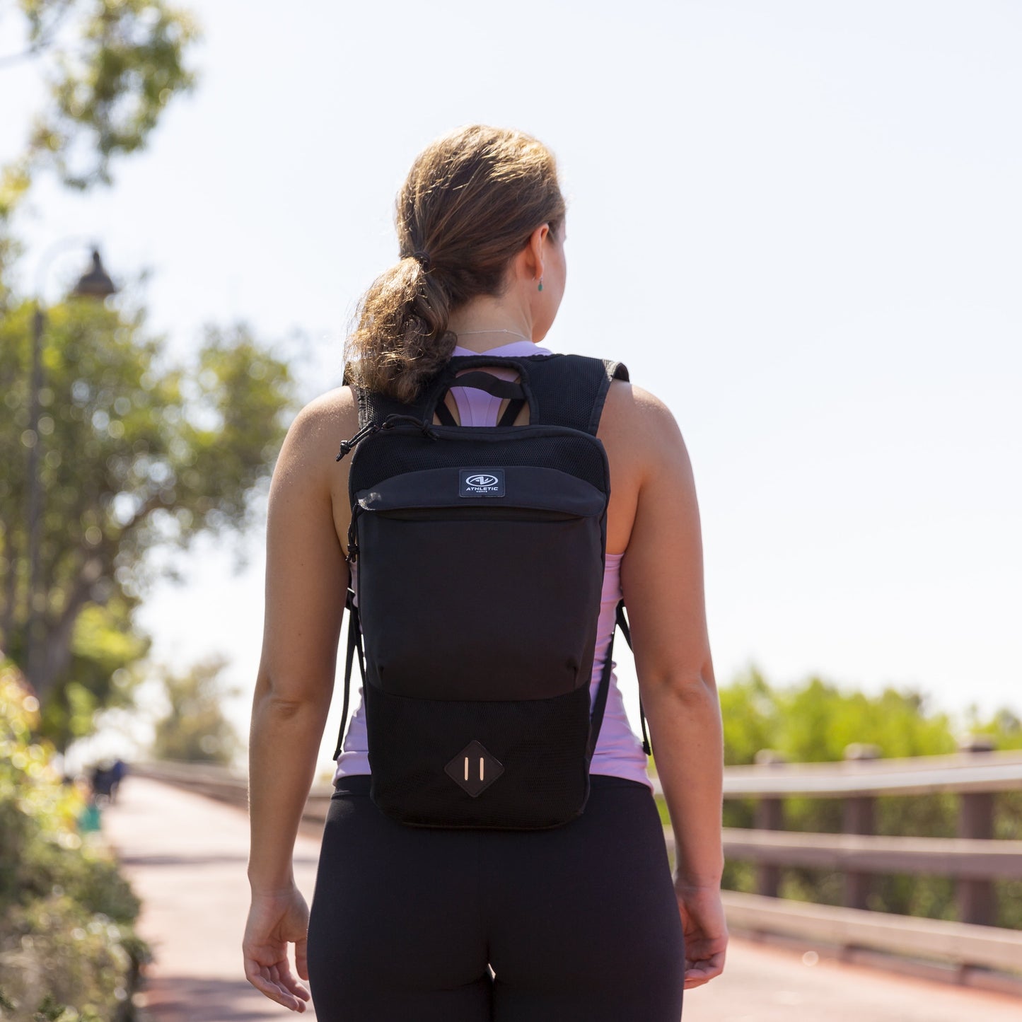 Athletic Works 7.5L Black Slim Sports/Workout Backpack, Unisex