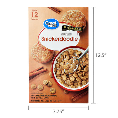 Great Value Snickerdoodle Breakfast Cereal, 16.5 oz