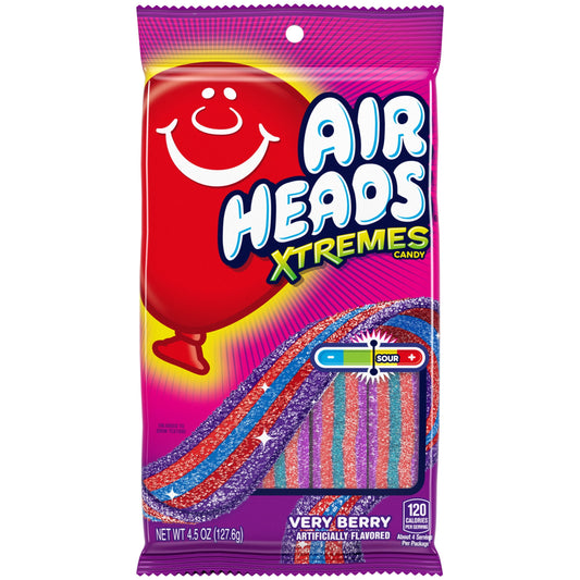 Airheads Xtremes Belts Candy, Very Berry, 4.5 oz Bag