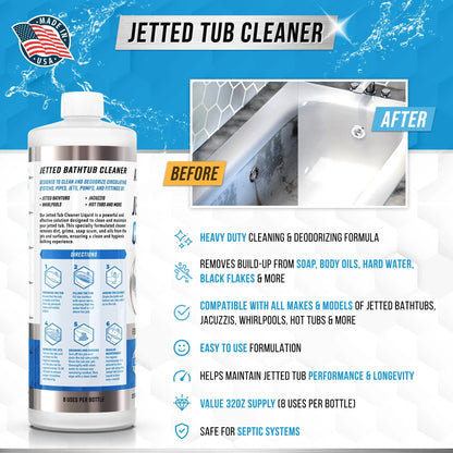 Active Jetted Hot Tub and Spa Cleaner, Compatible with Jacuzzis and Whirlpools, 32 oz, 8 Uses