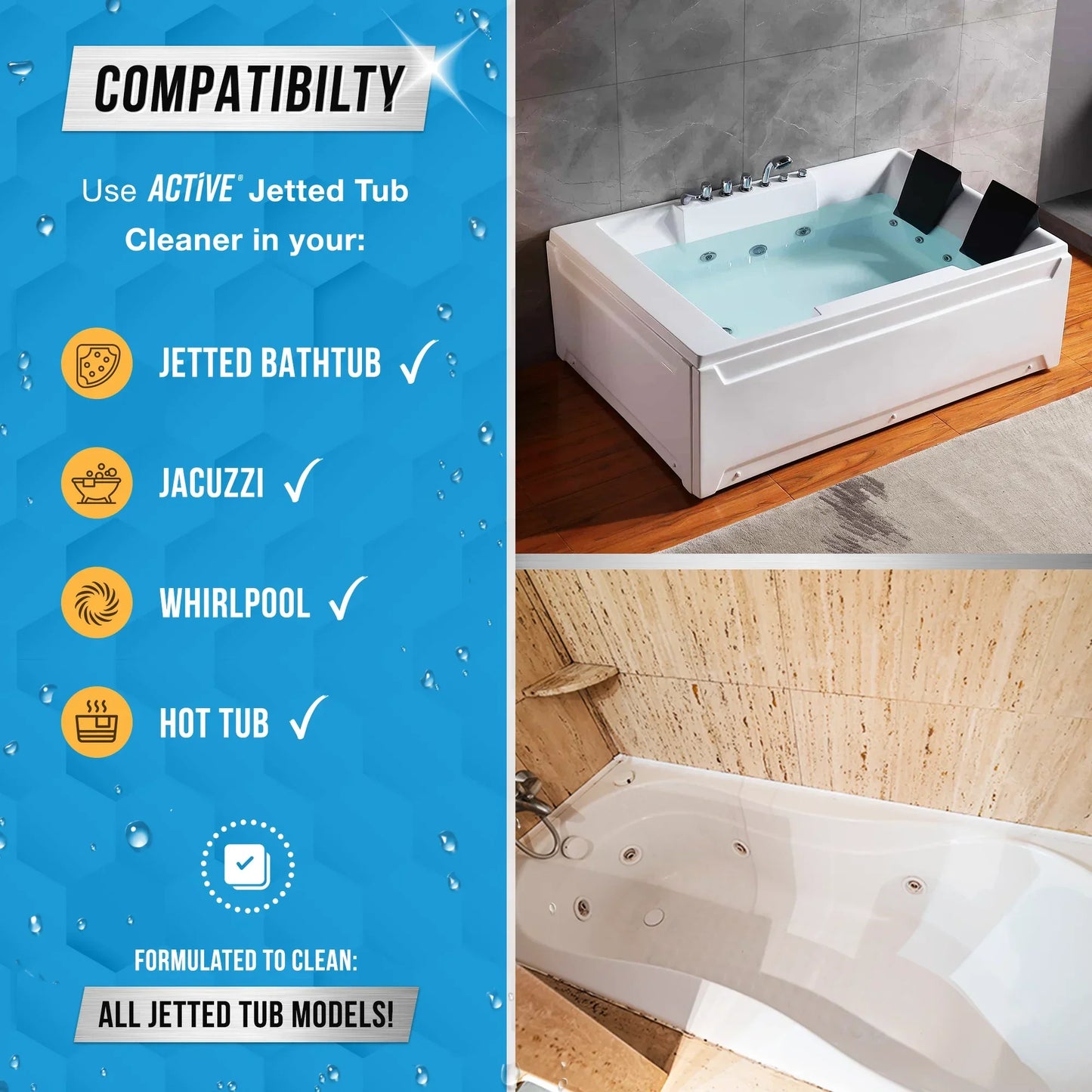 Active Jetted Hot Tub and Spa Cleaner, Compatible with Jacuzzis and Whirlpools, 32 oz, 8 Uses