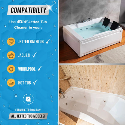 Active Jetted Hot Tub and Spa Cleaner, Compatible with Jacuzzis and Whirlpools, 32 oz, 8 Uses