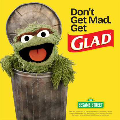 Glad ForceFlex Tall Kitchen Drawstring Trash Bags, 13 Gal, Gain Lemon Zest Febreze, 40 Count