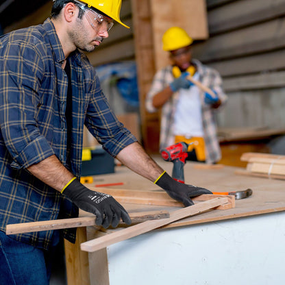 KAYGO PU Coated Work Gloves, 12 Pairs, Black 2XL