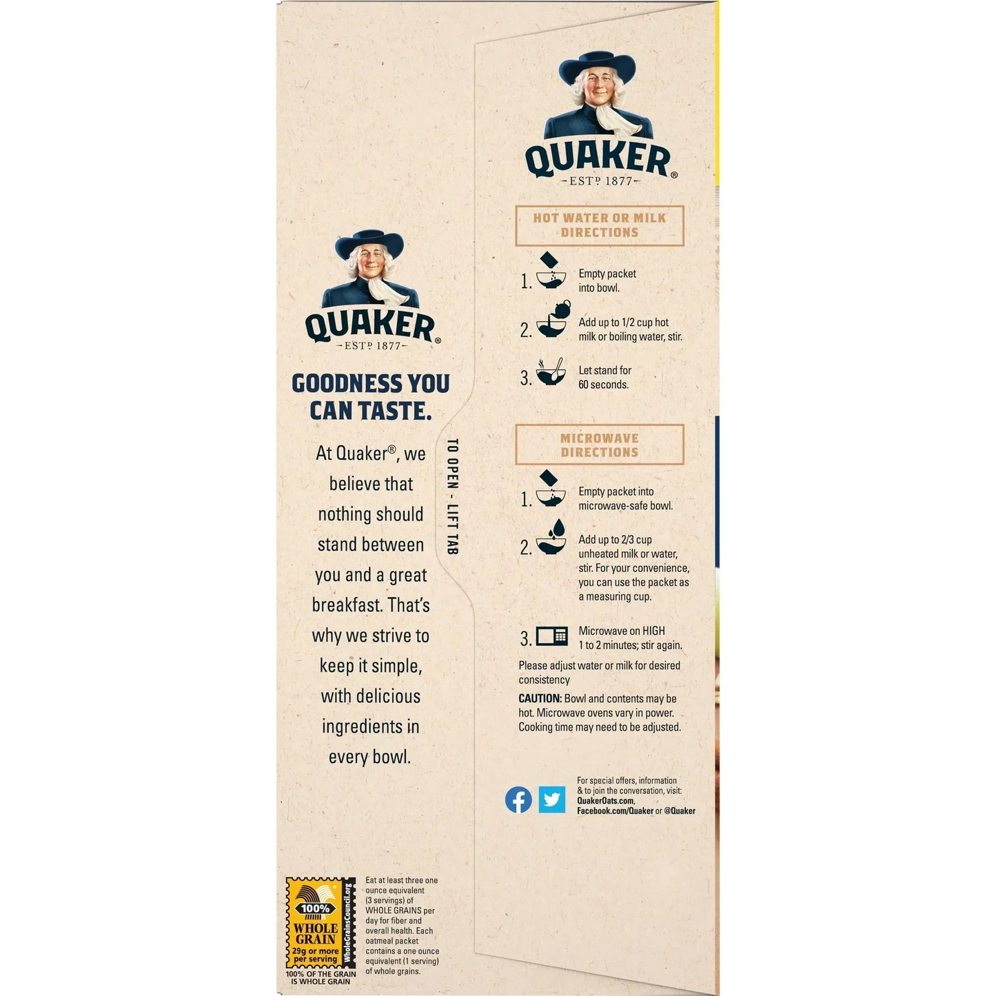 Quaker Instant Oatmeal, Flavor Variety Value Pack, 20 Packets