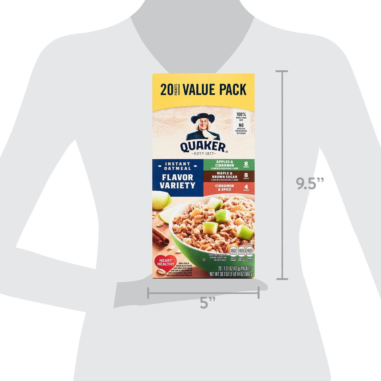 Quaker Instant Oatmeal, Flavor Variety Value Pack, 20 Packets